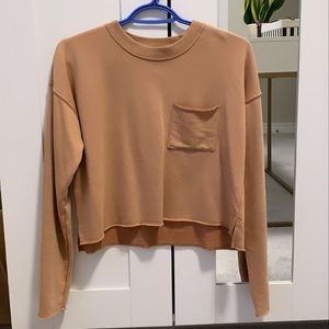 Aerie cropped French terry sweater